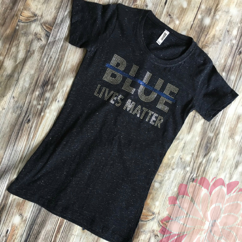Blue Lives Matter Glitter T-Shirt