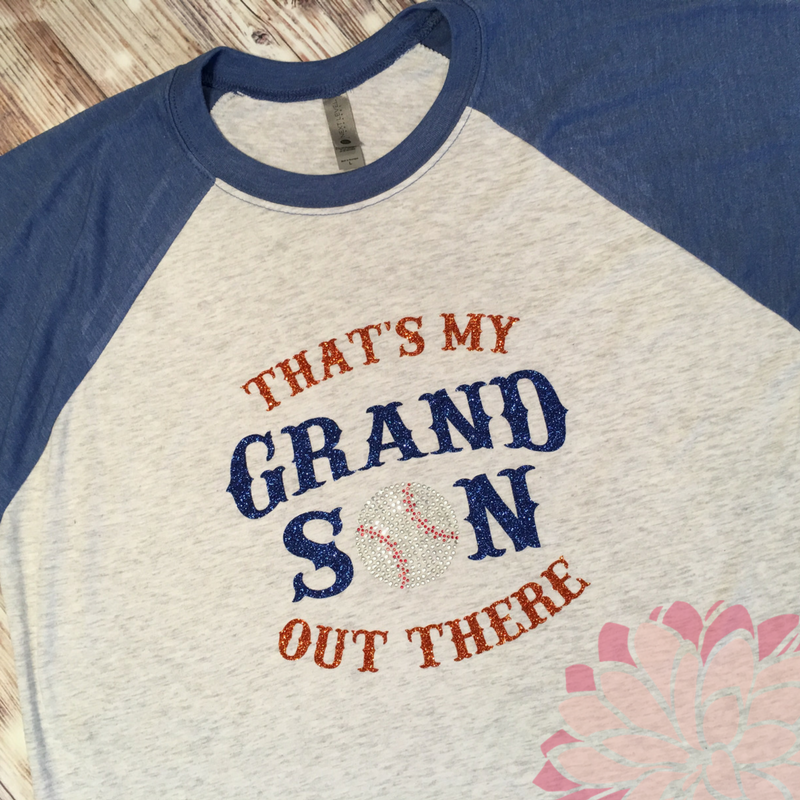 That's My Grandson Out There Baseball Raglan Style Unisex T