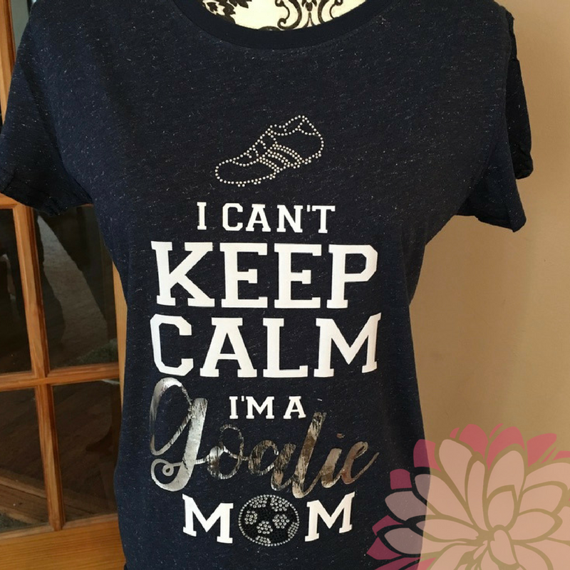 Can't Keep Calm I'm A Goalie Mom [Soccer] Glitter T-Shirt