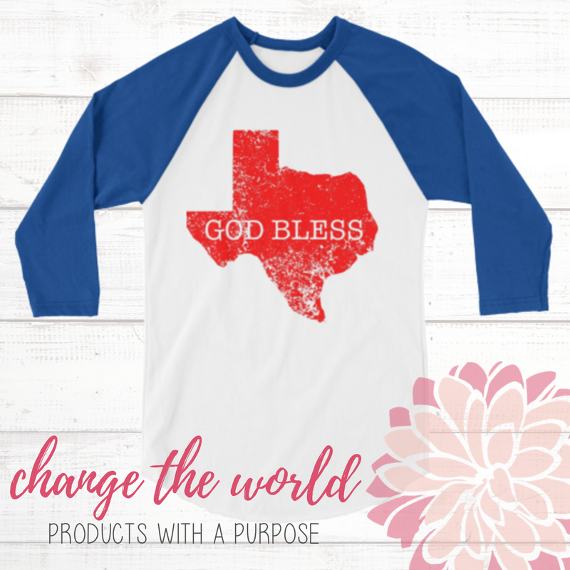 God Bless Texas Raglan Shirt